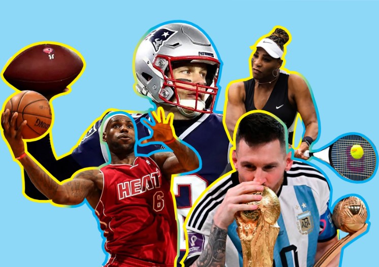 From left to right top to bottom: Tom Brady, Serena Williams, LeBron James and Lionel Messi. 
(Photo source: TheSunDaily,  Forbes, Entertainment and Sports Programming Network (ESPN), Women’s Tennis Association. 