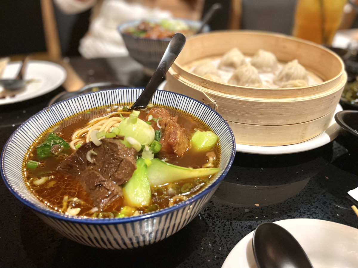 The+braised+beef+and+tendon+noodle+soup+contains+chewy+noodles+with+a+refreshing+side+of+pickled+vegetables.+The+two+paired+well+together+and+balanced+the+saltiness+of+the+beef+and+broth.