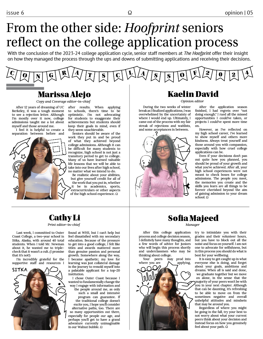 From the other side: Hoofprint seniors reflect on the college application process