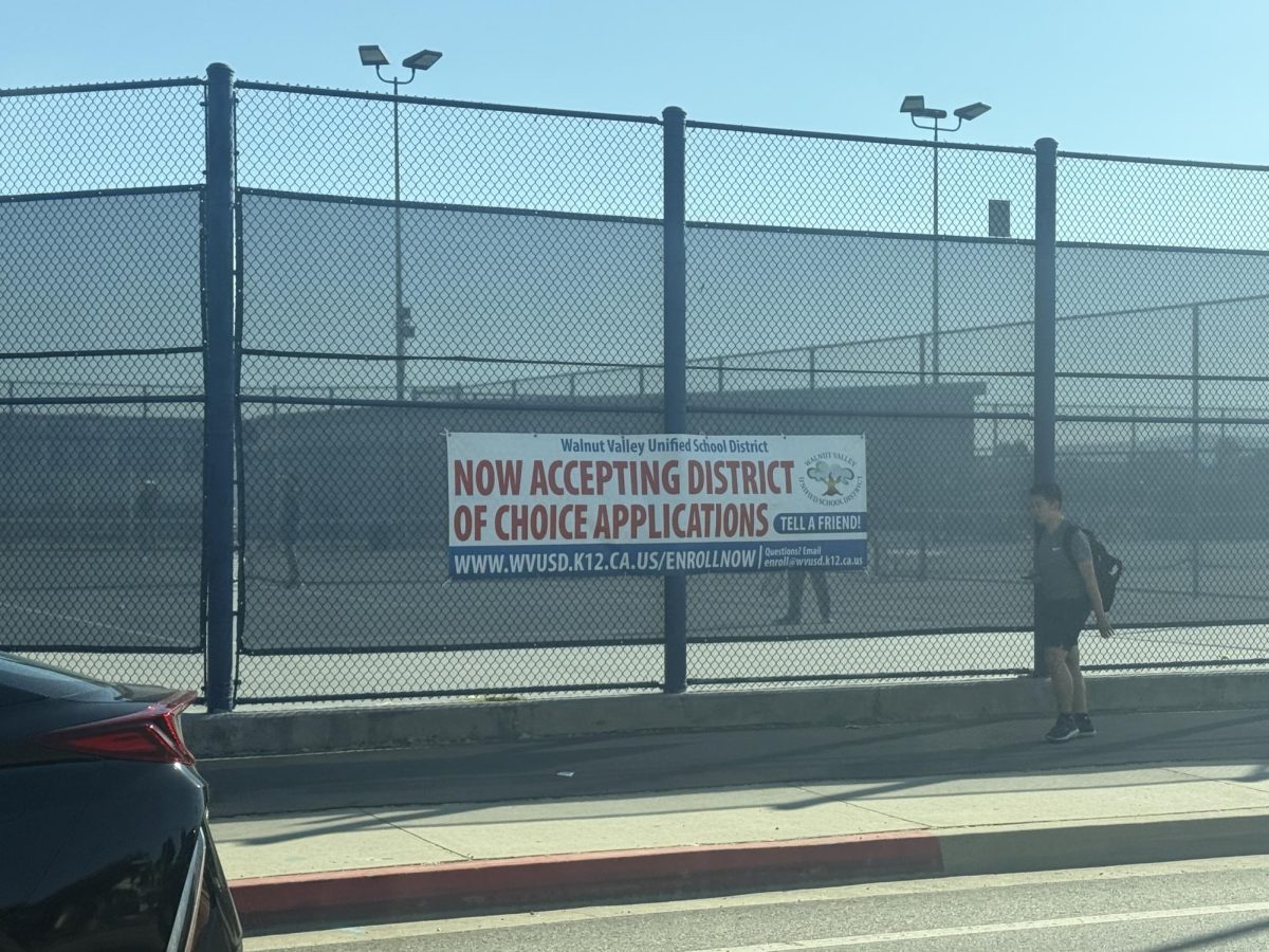 Banner of Walnut Unified School District accepting District of Choice students. 