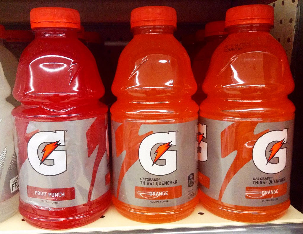 Gatorade containing Red 40. 