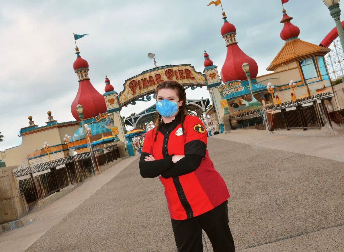 Science teacher Ileana Quintana gets ready for a day of manning the Incredicoaster at Disney's California Adventure. "Both jobs for me always have to be a performative thing," Quintana said. "At school, you always have your teacher mode. Over at Disney, it's the same thing where you have the idea of always making magic."