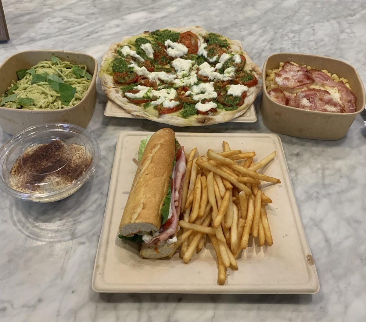 Featured below are the Caprese Pinsa, the Ultimate Sub with fries, the pesto pasta and the Gusto Mac and Cheese.  