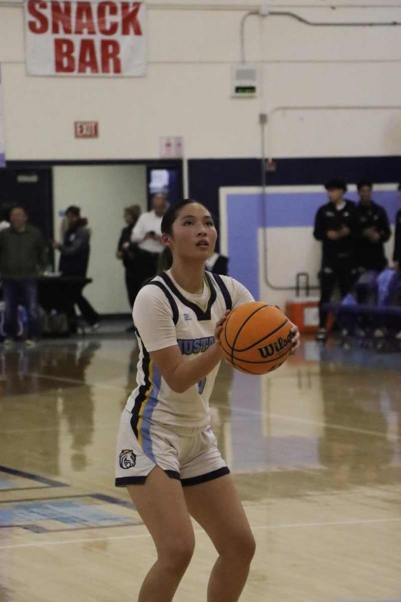 At the line | Small forward junior Madison Shih shoots a pair of freethrows in a 48-64 loss agaisnt Glendora. 