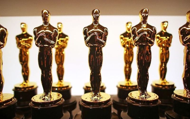 Shown above are the trophies awarded to the Academy Award winners.