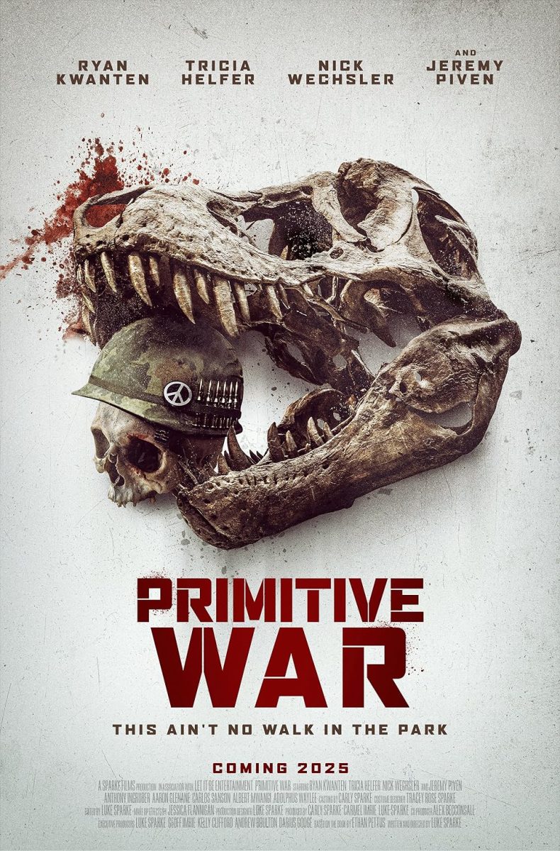 Featured above is a movie poster for "Primitive War"