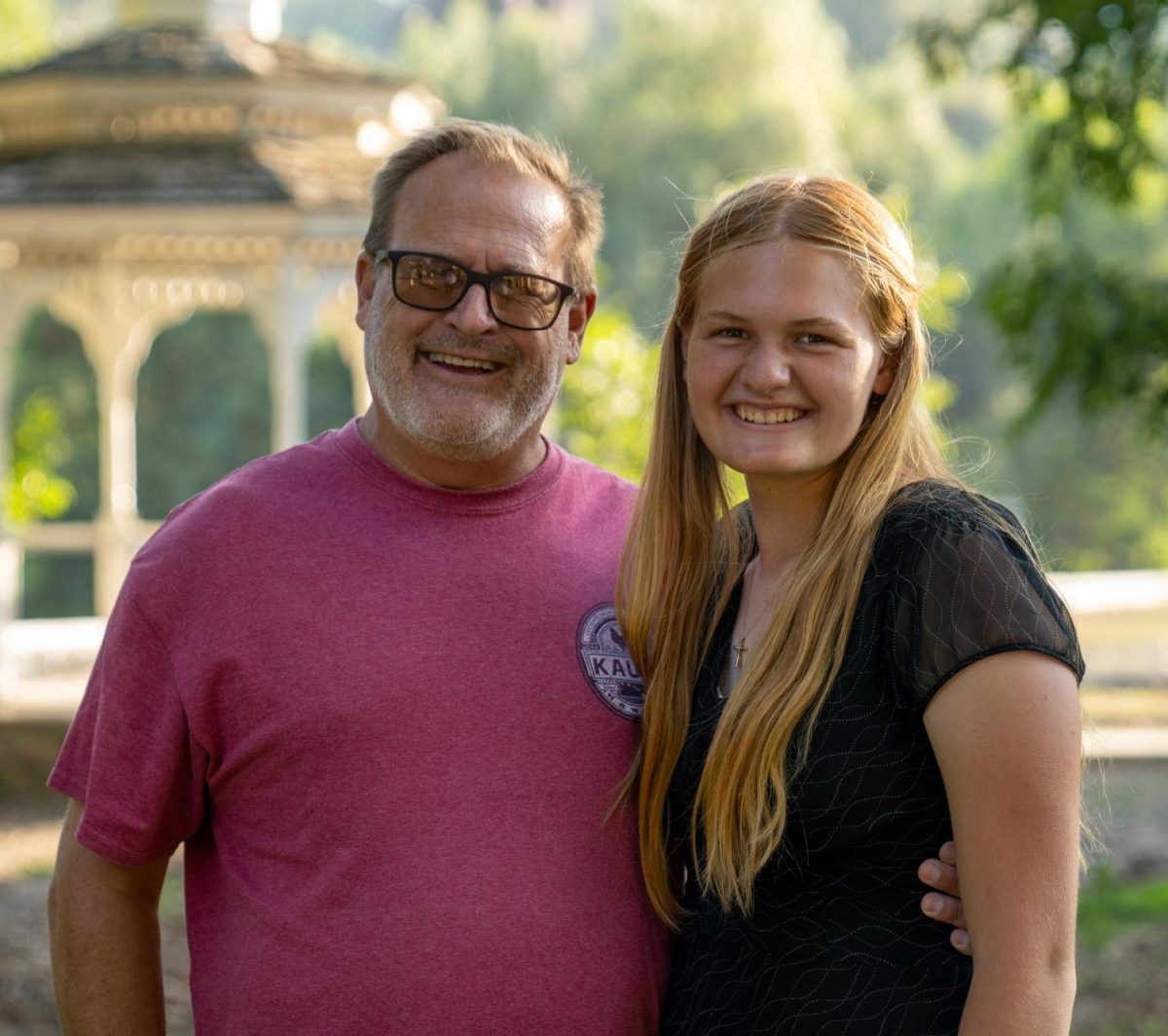 Family pride | Senior Faith Bosanko spends time together with her dad, social science teacher Bill Bosanko before her sophomore year Homecoming. “I felt really happy to be with my dad before a fun event.”
