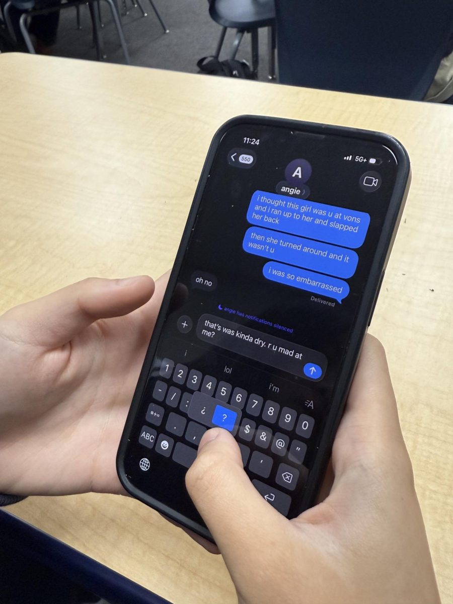 A student texts someone about something they are excited about, only to receive a short and dry answer. 