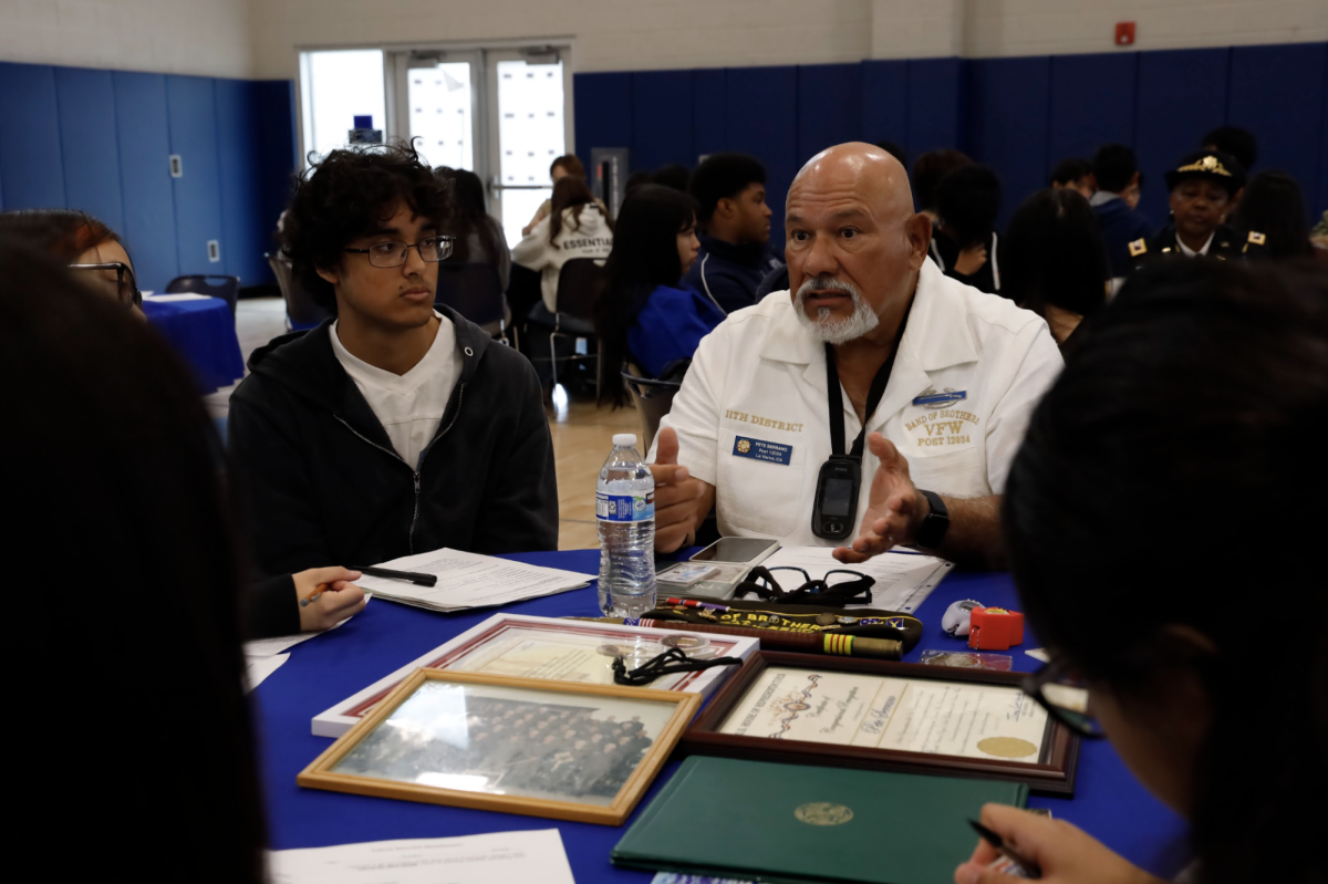 A veteran talks about his experience with students.