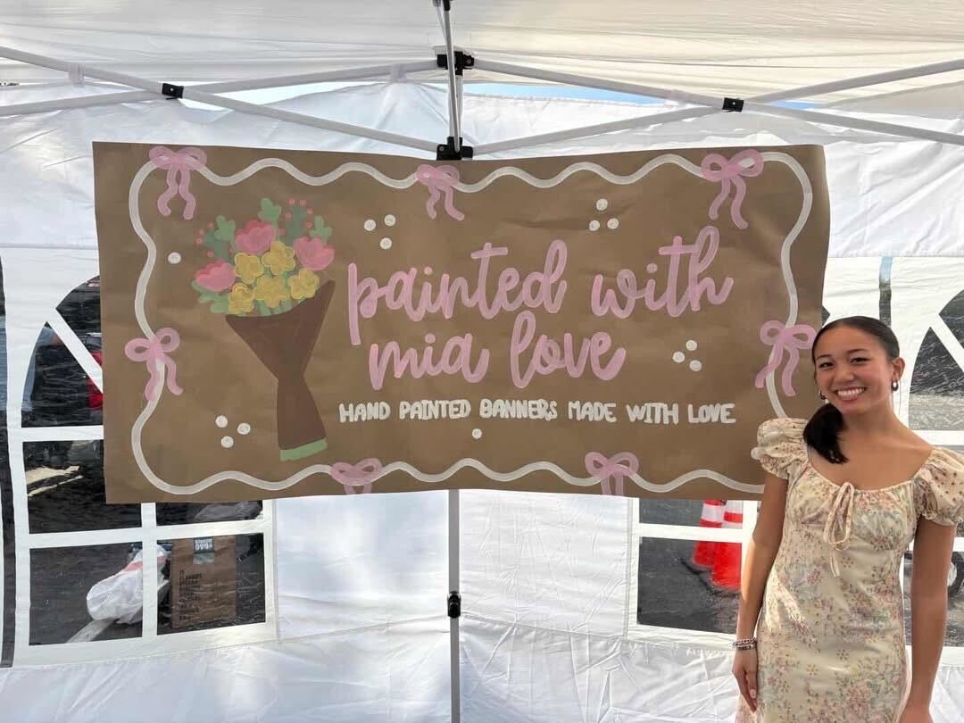 Proud of all the memories she has created through her banners, Junior Mia Veneracion advertises her business that helps elevate 
celebrations and special events.