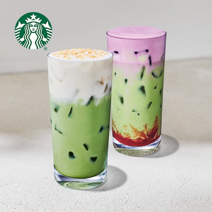 Starbucks's new matcha drink beverages.
