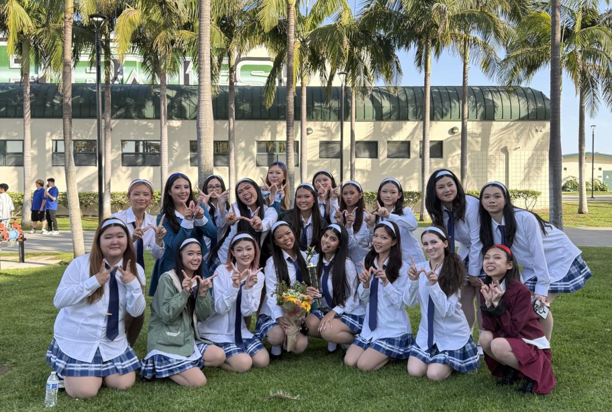 Mean girls who? | Rhapsody in Blue participated in the advanced division for their last competition of the season. “All I could think about is how we picked ourselves up and strived to work harder,” sophomore Sydney Quintana said. (Photo courtesy of Kiersten Tyra San Diego)
